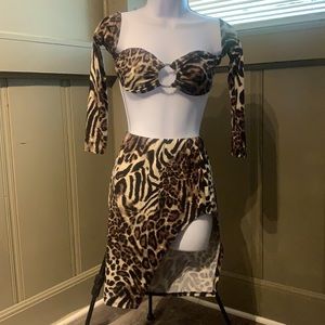 New Fashion nova leopard two piece